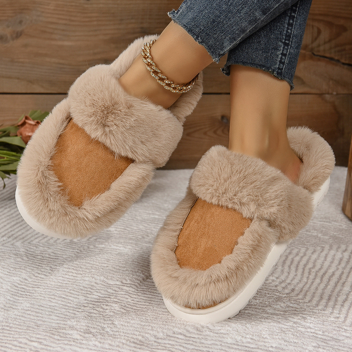 Chaussons pour dames avec doublure douillette et semelle antidérapante Chic und Stil