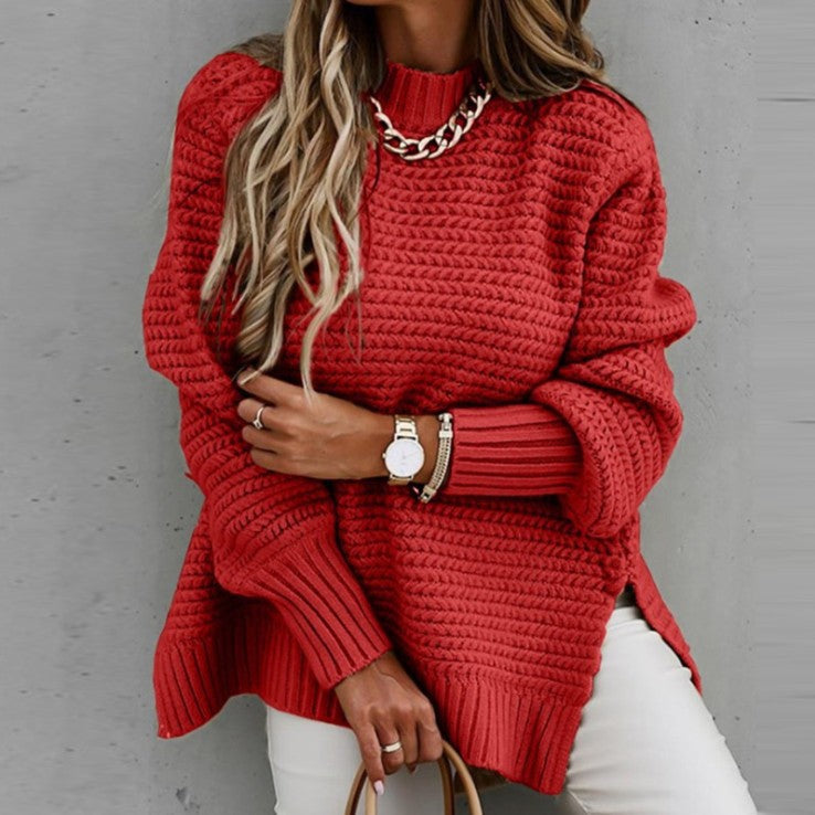 Pull en tricot épais pour femmes avec des manches volumineuses et une coupe décontractée Chic und Stil