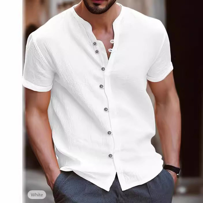 Chemise moderne pour hommes en tissu texturé avec des boutons modernes Chic und Stil