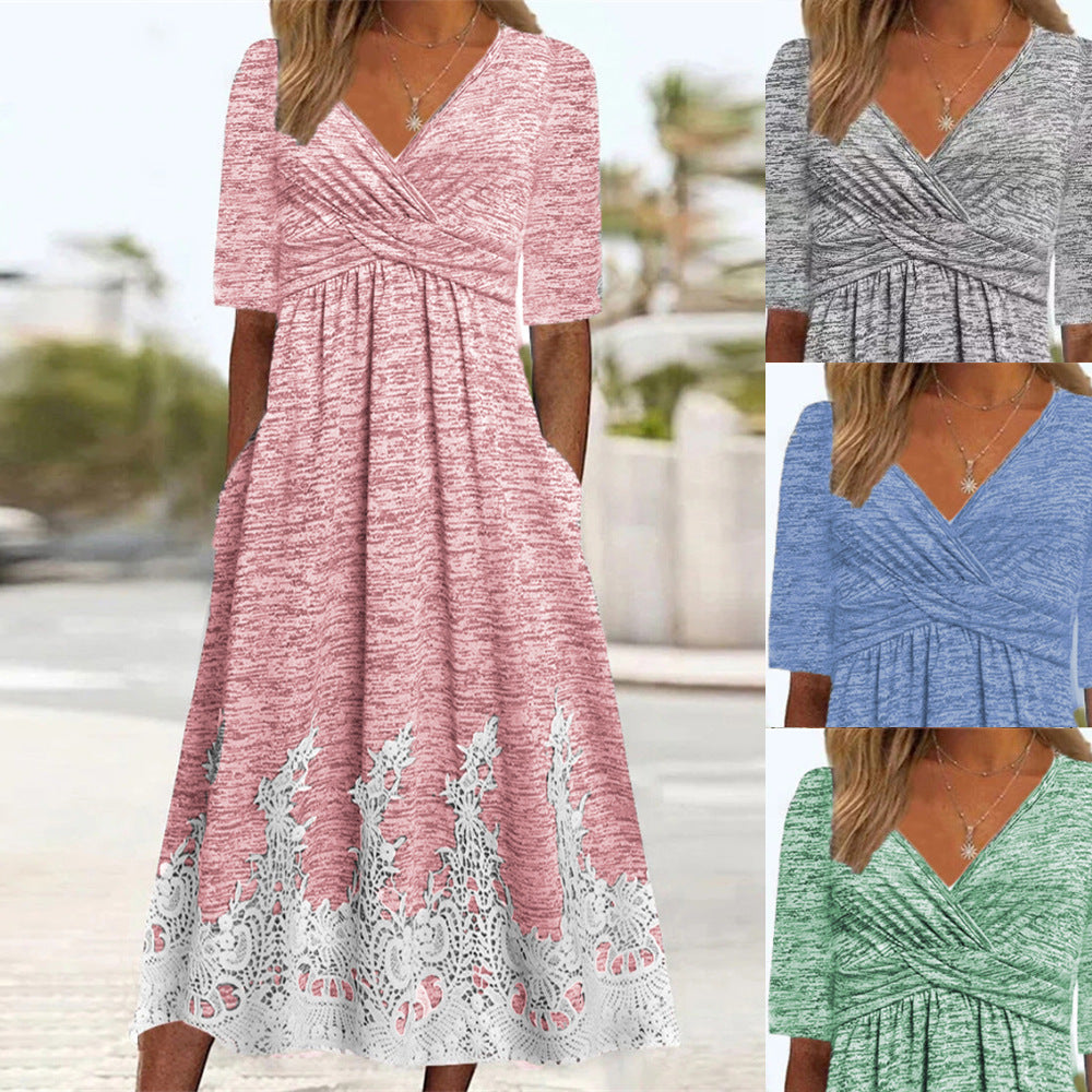 Robe midi en dentelle pour femmes Chic und Stil