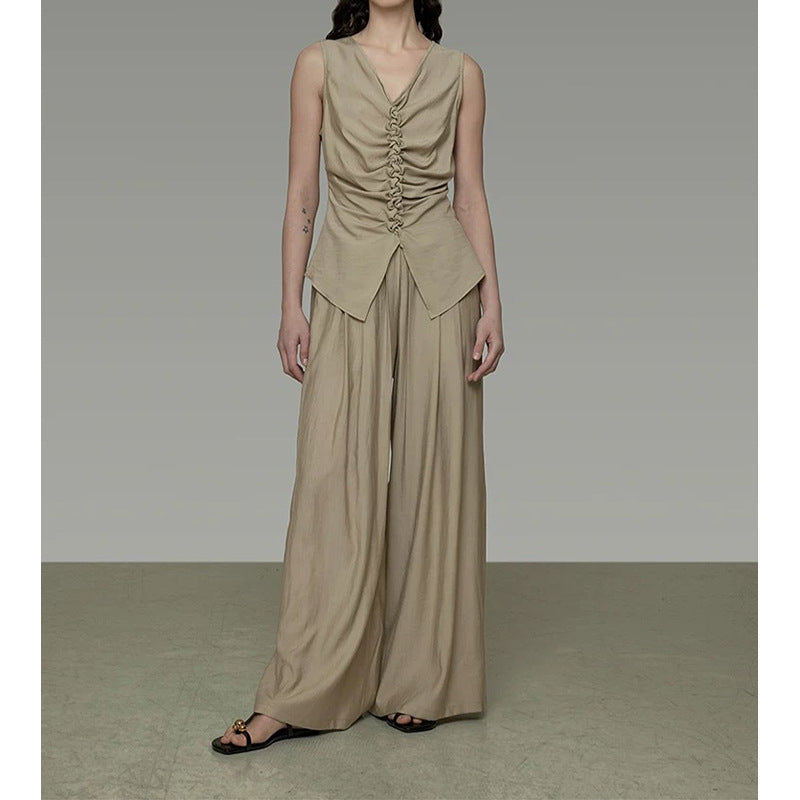 Haut asymétrique froncé pour femme Chic und Stil