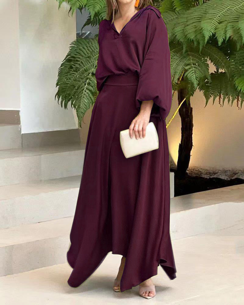 Robe maxi élégante pour dames avec coupe fluide et décolleté en V de haute qualité Chic und Stil