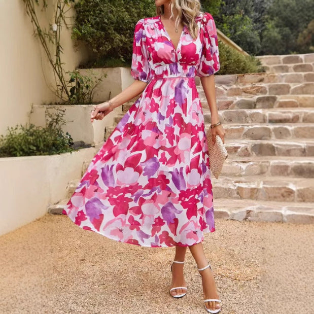 Robe Maxi à Manches Bouffantes Chic und Stil