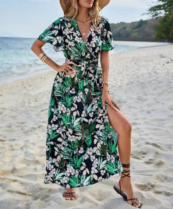 Robe Maxi en Viscose à Motif Fleurs pour Femmes Chic und Stil 1751507051
