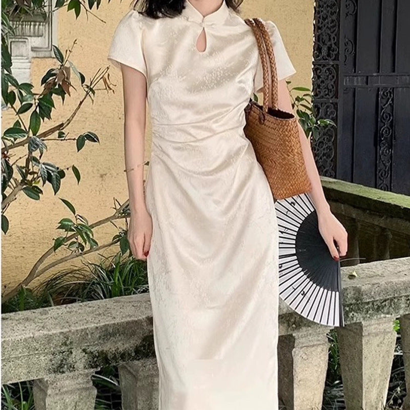 Robe midi élégante pour femmes avec détail en trou de serrure Chic und Stil