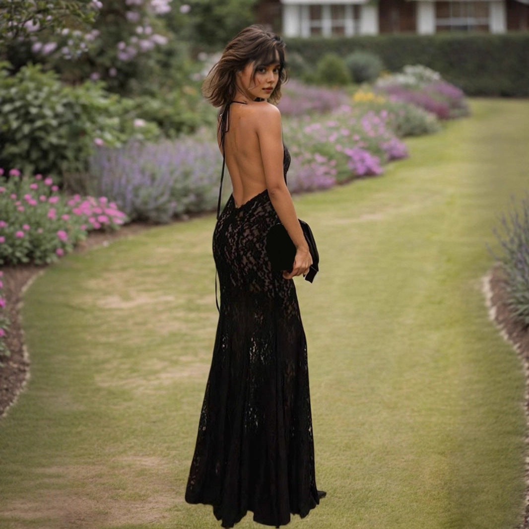 Robe longue élégante pour femmes à manches longues avec drapé asymétrique Chic und Stil