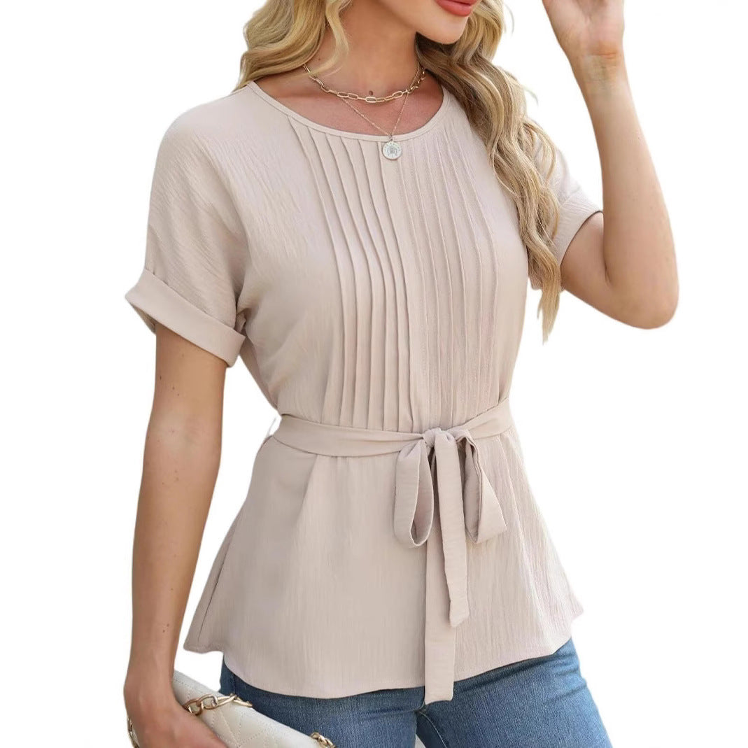 Chemisier femme avec détails froncés et ceinture latérale Chic und Stil
