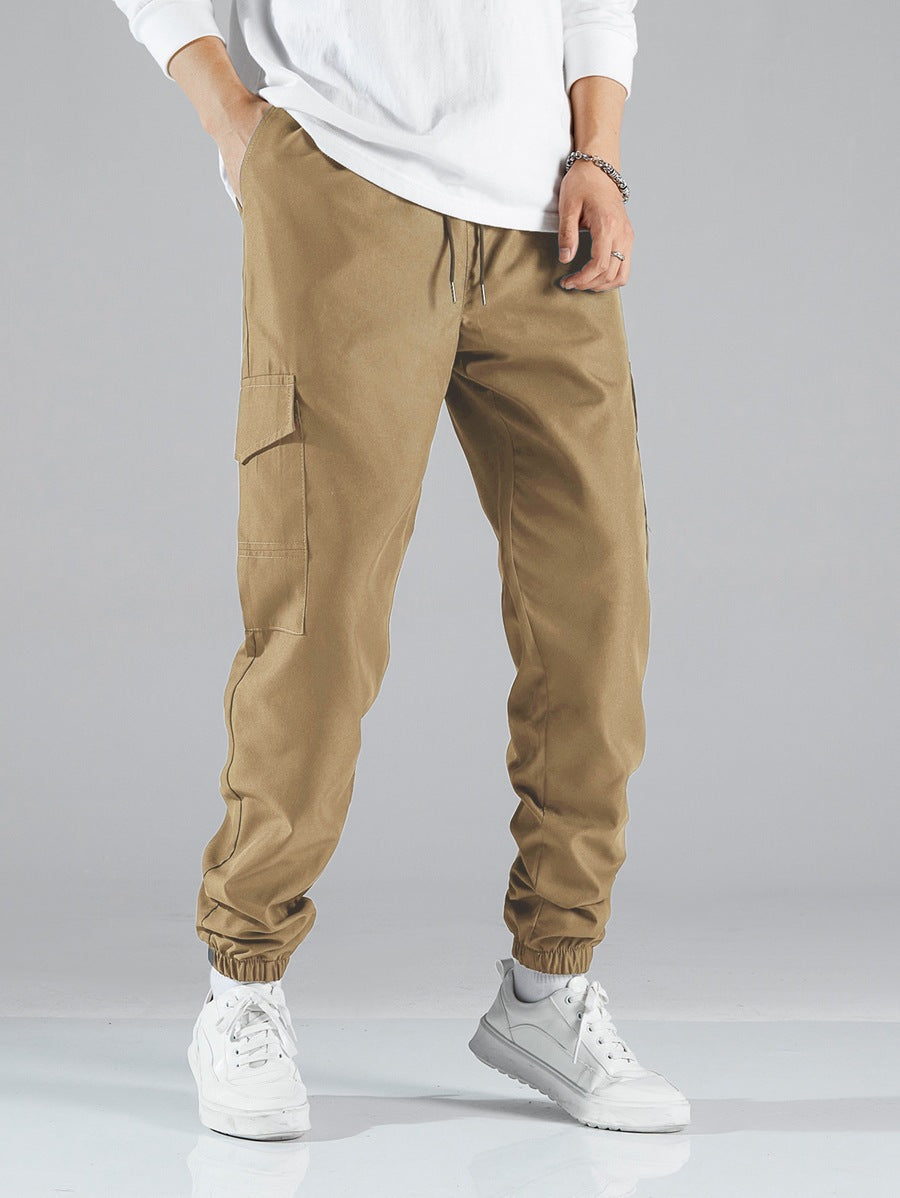 Pantalon cargo décontracté pour hommes avec taille élastique et poches latérales pratiques Chic und Stil