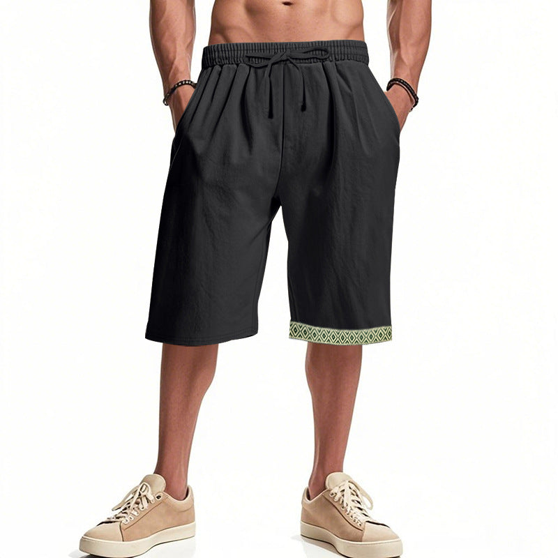 Shorts de plage décontractés pour hommes avec taille élastique et ourlet décoratif Chic und Stil