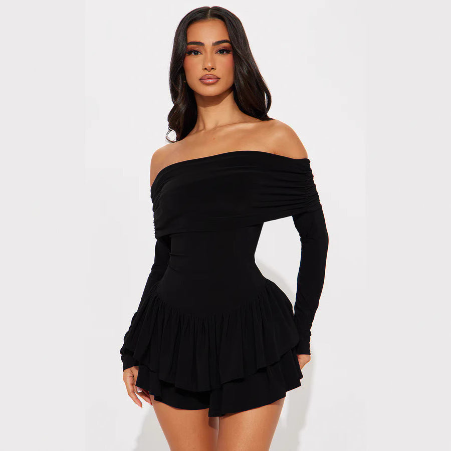 Robe mini off-shoulder pour femmes avec détails en volants et contenu en élasthanne Chic und Stil
