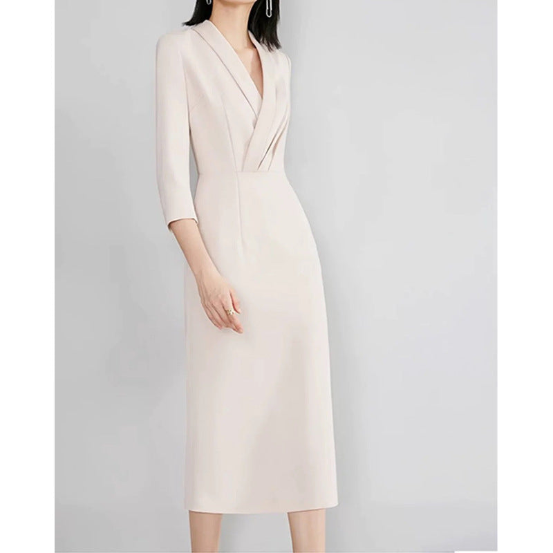 Robe portefeuille midi élégante pour femmes Chic und Stil