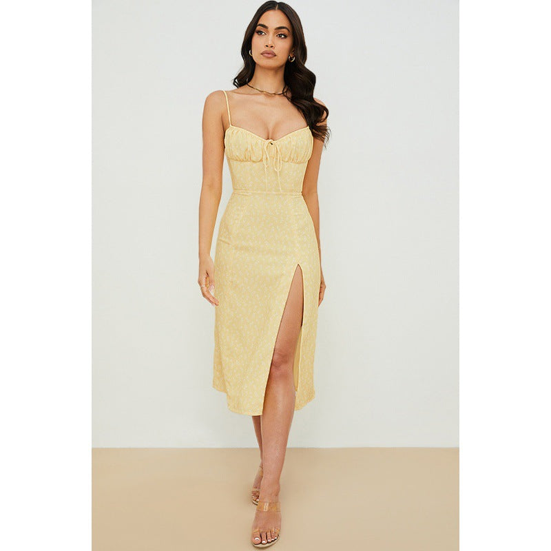 Robe Maxi à Imprimé Floral pour Femme avec Design à Fente Haute Chic und Stil