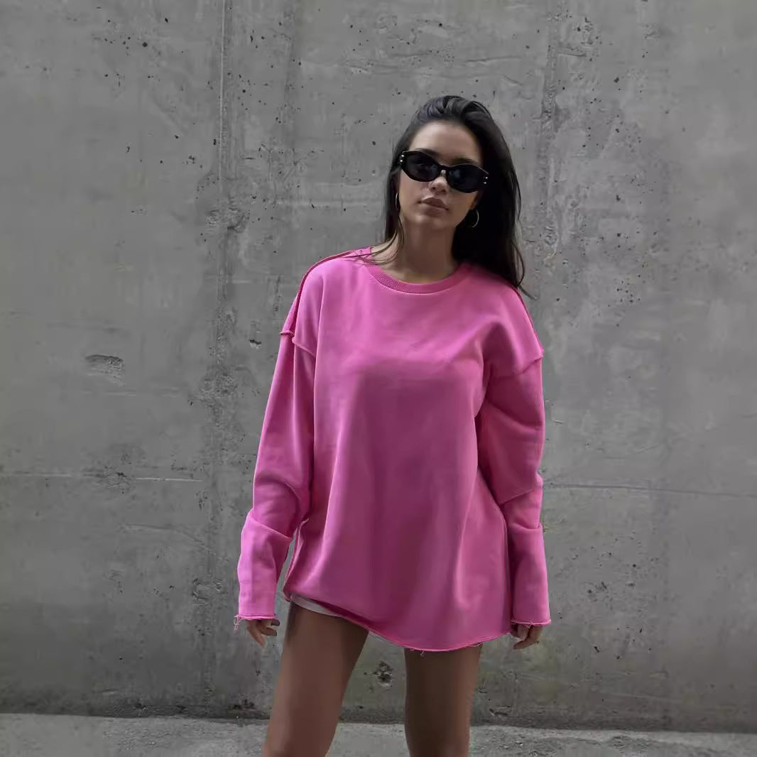Pull over oversized décontracté pour femmes en mélange de coton doux Chic und Stil