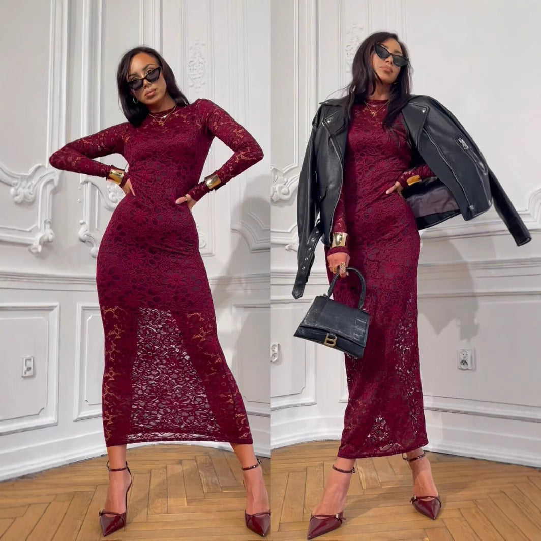 Robes Bodycon en Dentelle Transparente pour Femmes Chic und Stil