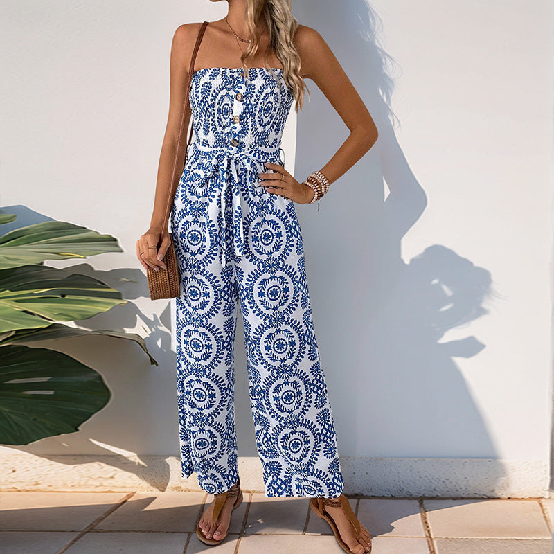 Combinaison sans manches pour femmes avec jambes larges et imprimé floral Chic und Stil