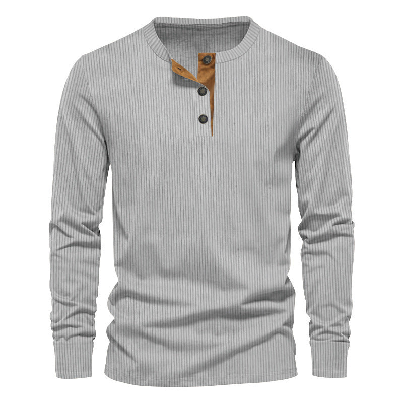 Chemise à manches longues décontractée pour hommes avec patte de boutonnage et structure en rib Chic und Stil