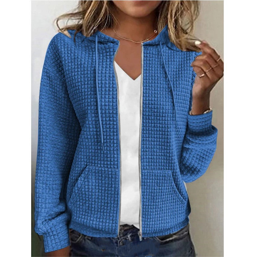Veste à capuche légère à structure gaufrée pour femmes avec poches pratiques Chic und Stil
