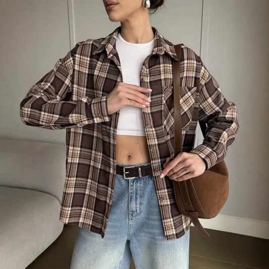 Chemise en flanelle pour femmes avec motif à carreaux Chic und Stil