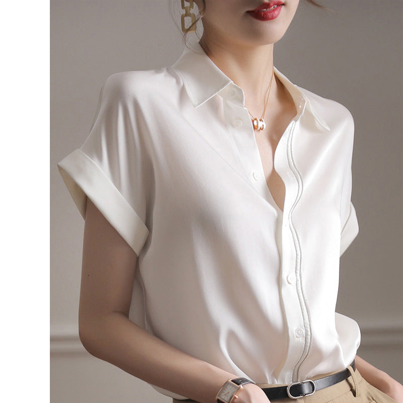 Blouse ajustée à manches courtes à boutons pour femmes Chic und Stil