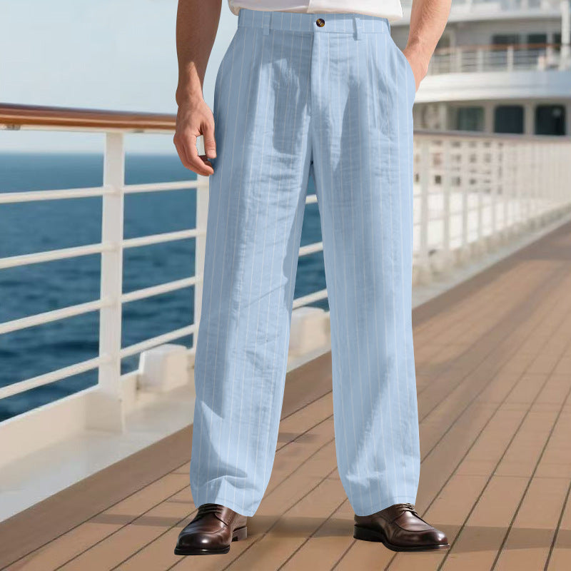 Pantalon de costume pour hommes avec de fins rayures fines Chic und Stil