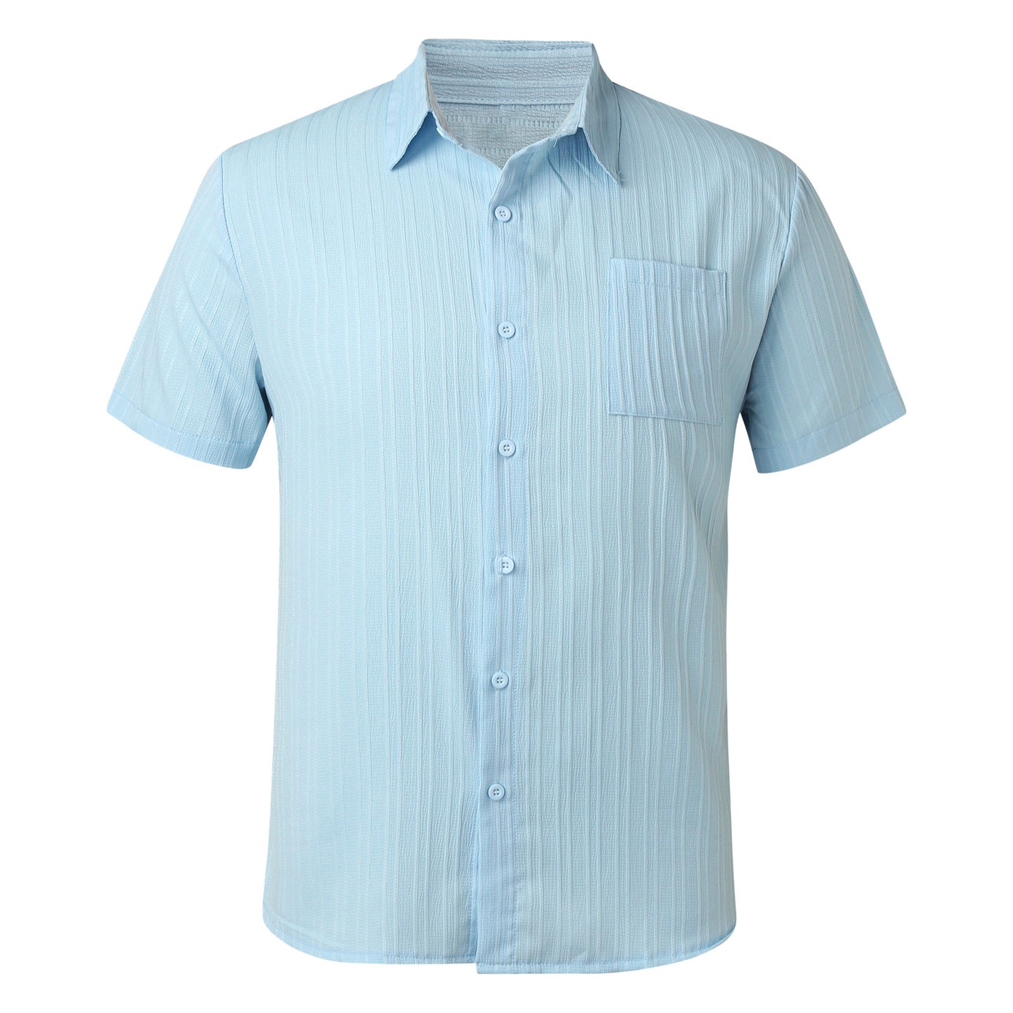 Chemise à manches courtes pour hommes avec de fines rayures et poche poitrine Chic und Stil