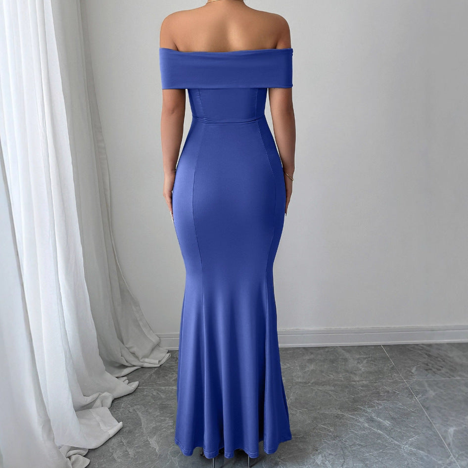 Robe maxi off-shoulder ajustée pour dames Chic und Stil