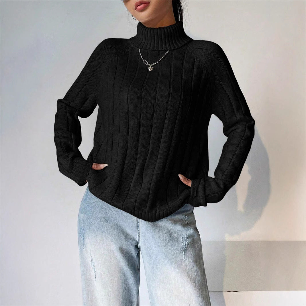 Pull en tricot pour femmes avec col montant Chic und Stil