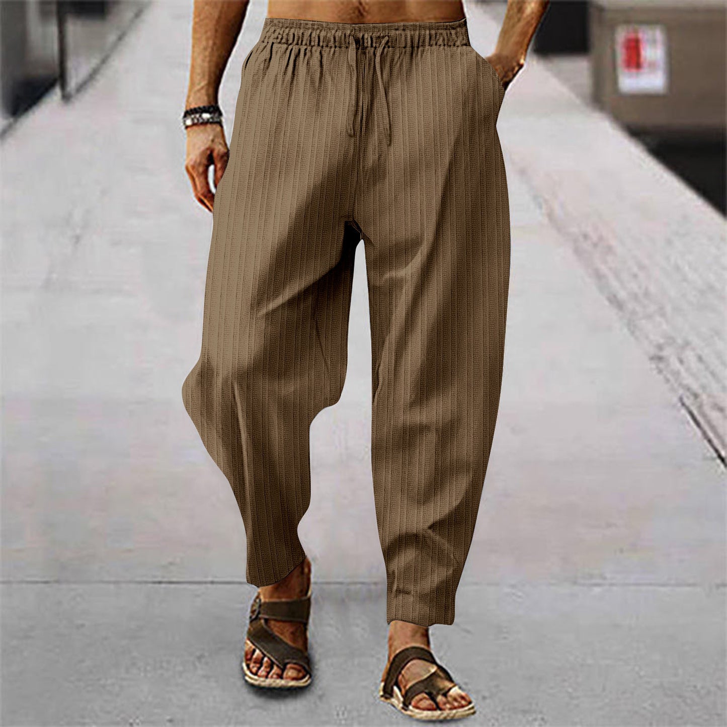 Pantalon à rayures fines décontracté pour hommes Chic und Stil