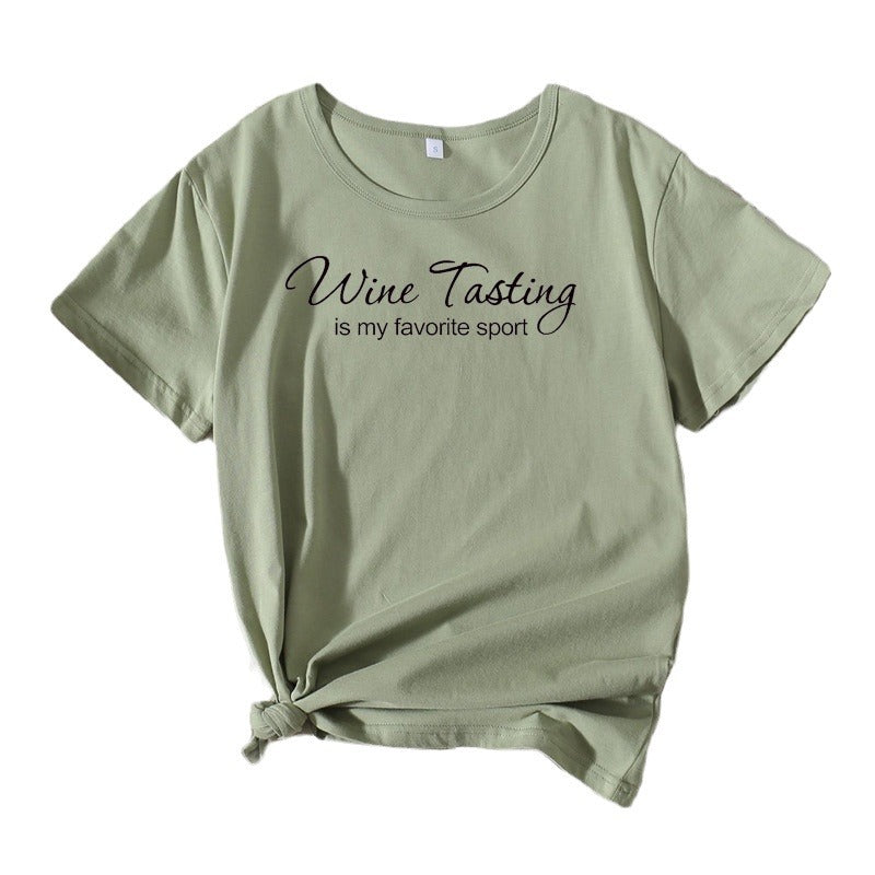 T-shirt de loisirs pour femmes Chic und Stil Vin Dégustation