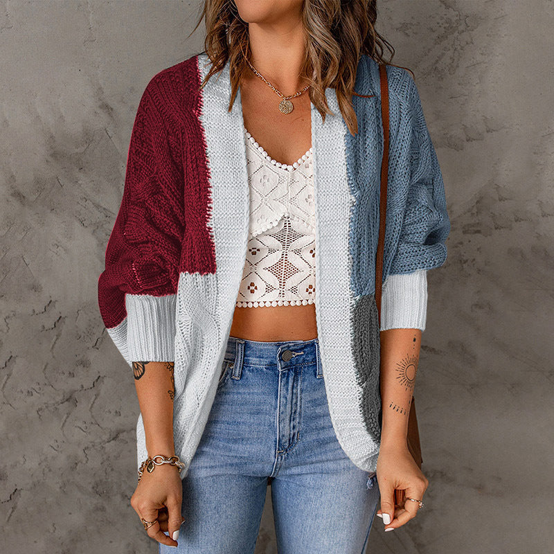 Gilet pour femmes avec un design de bloc de couleurs à la mode et de profondes poches Chic und Stil
