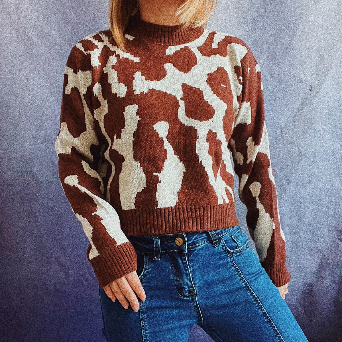 Pull femme à motifs avec impression animale moderne Chic und Stil