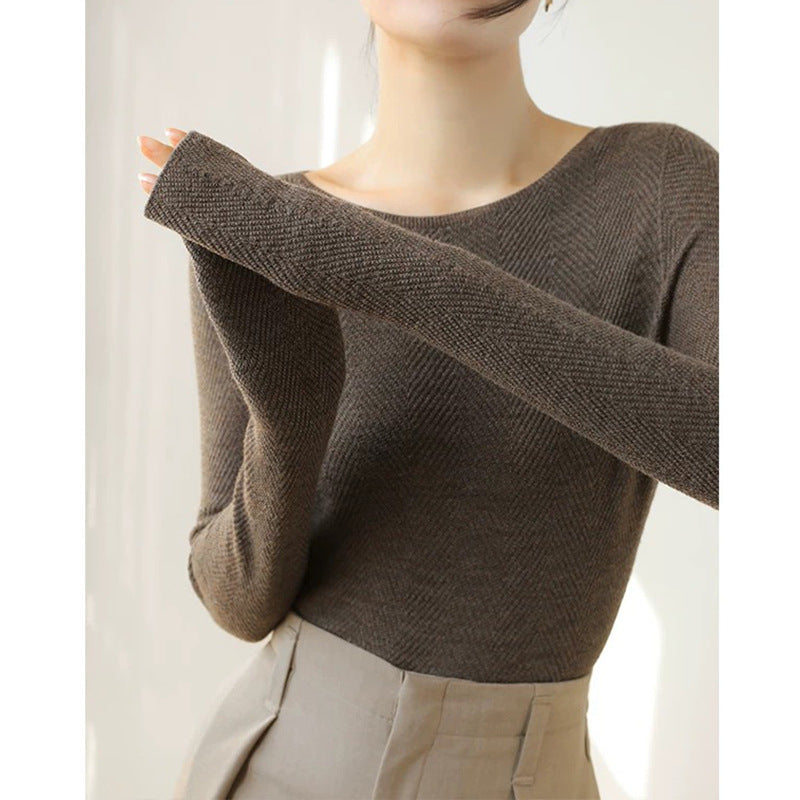 Haut à manches longues texturé pour femmes Chic und Stil