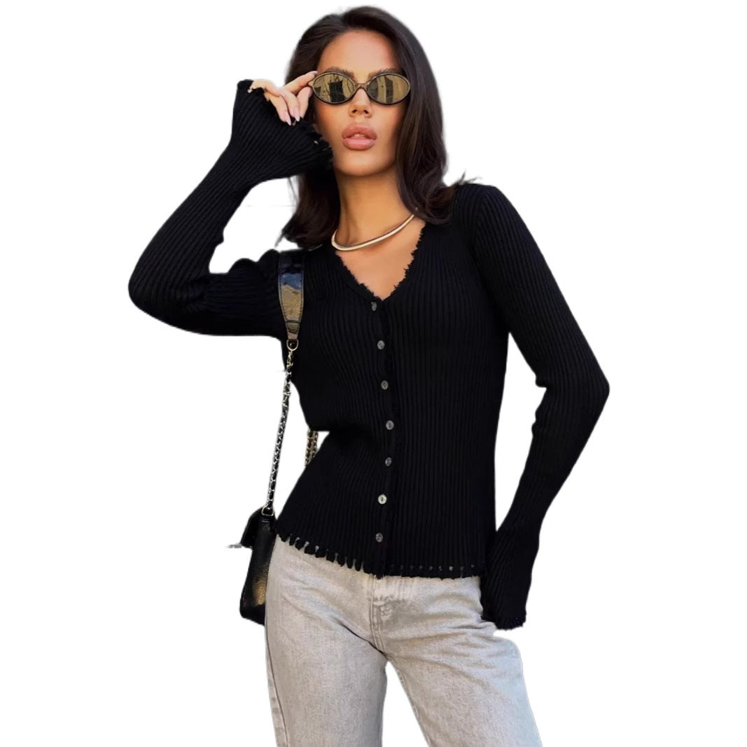 Cardigan décontracté pour femmes avec ouverture à boutons et ourlet raffiné Chic und Stil