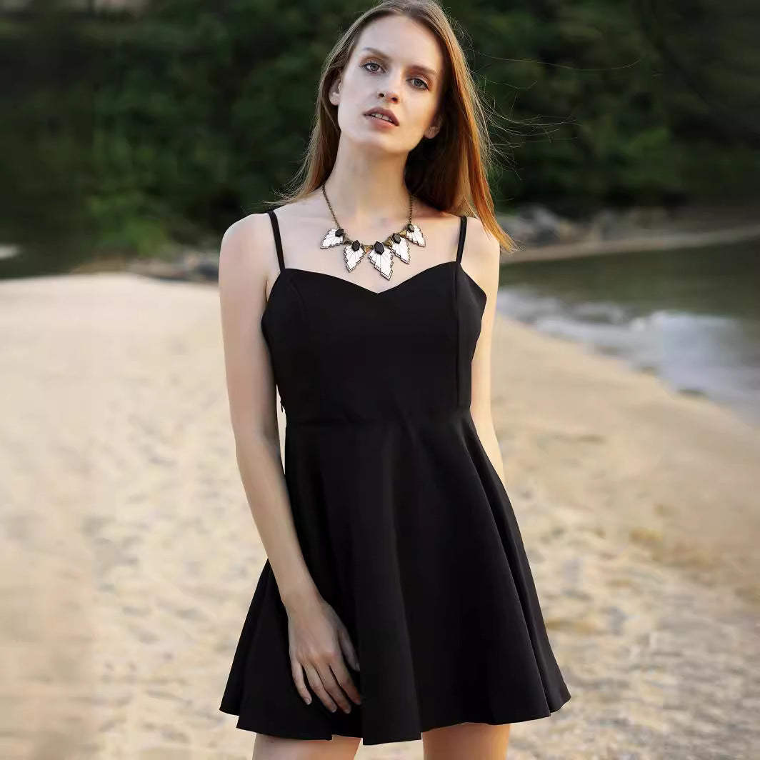 Robe femme avec bretelles spaghetti et coupe en A Chic und Stil