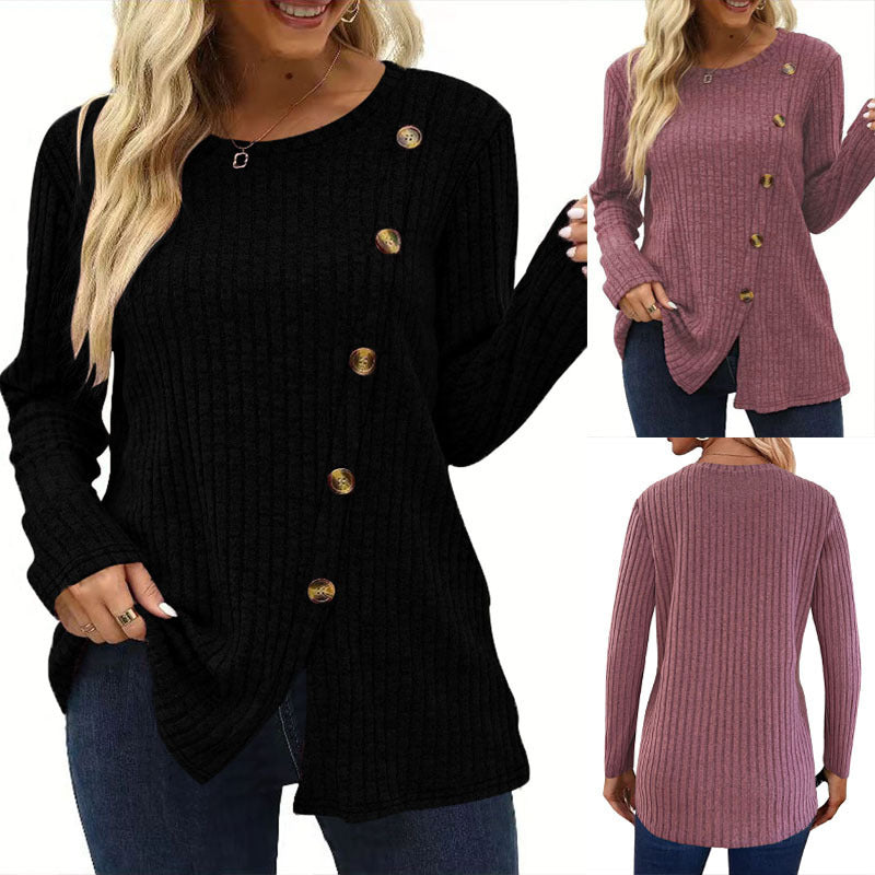 Pull en tricot pour femmes avec détails en boutons Chic und Stil
