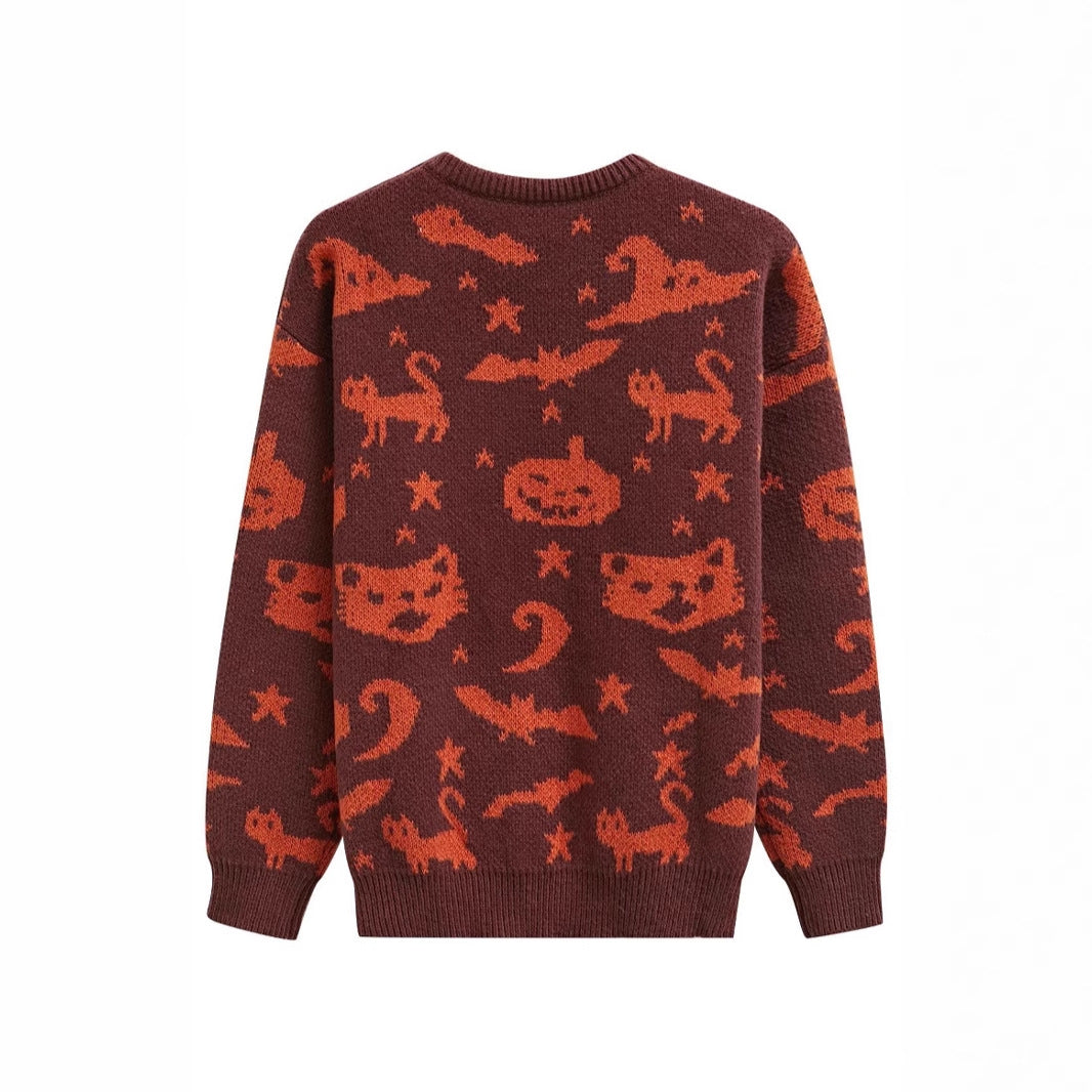 Pull Halloween douillet pour femmes avec un design animal et motif tendance Chic und Stil