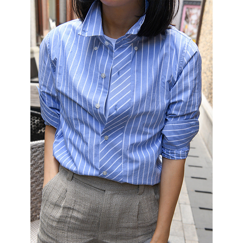 Chemise décontractée rayée à boutons pour femmes Chic und Stil