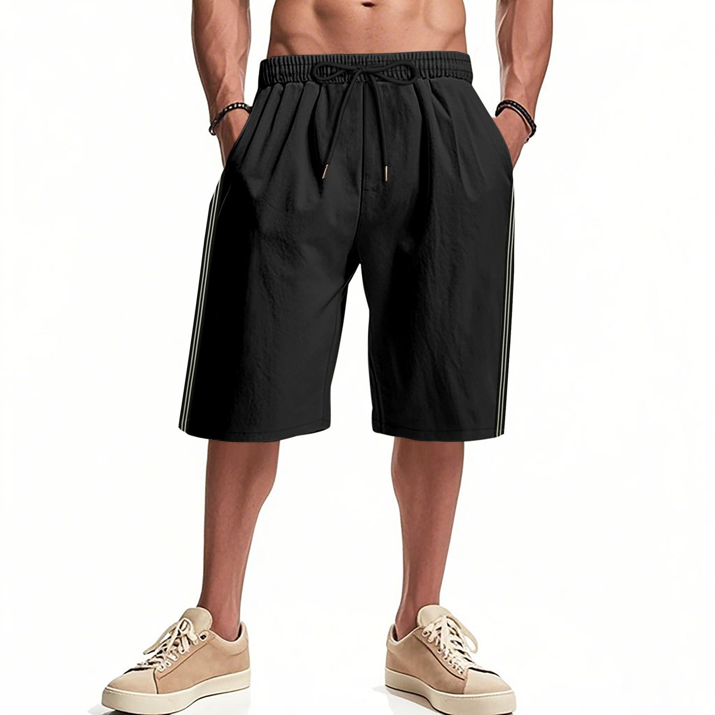 Shorts bermuda sportives pour hommes avec taille élastique et poches latérales Chic und Stil