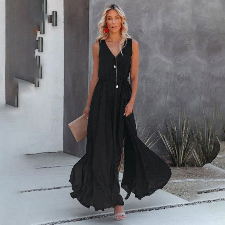 Robe maxi élégante pour femmes avec une haute fente Chic und Stil