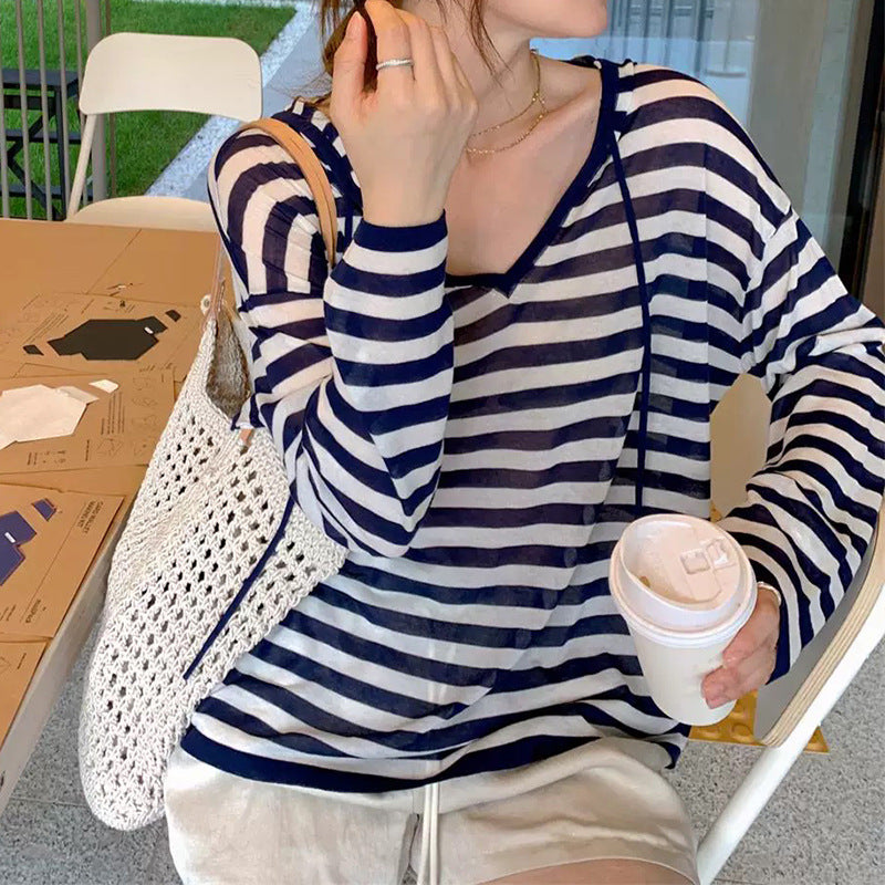 Haut à capuche pour femme léger à manches longues Chic und Stil