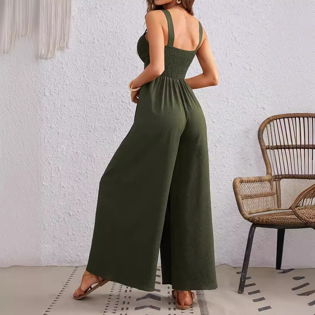 Combinaison pour femmes avec décolleté en V profond et jambes larges Chic und Stil