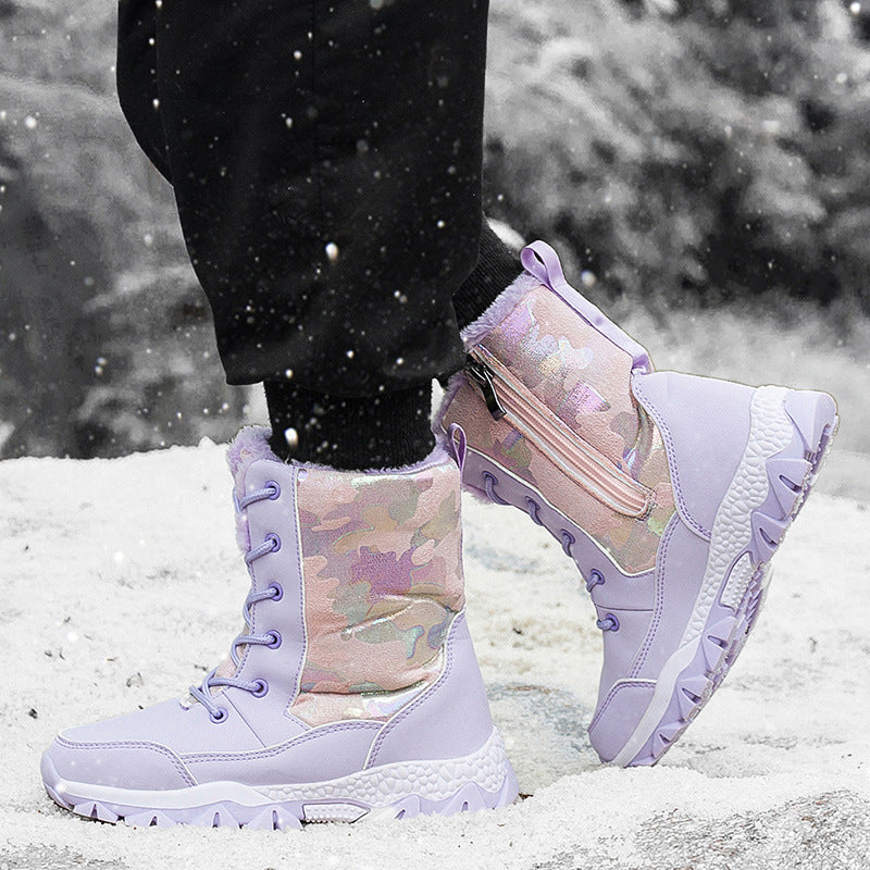 Bottes d'hiver pour femmes rembourrées avec semelle antidérapante et design à la mode Chic und Stil