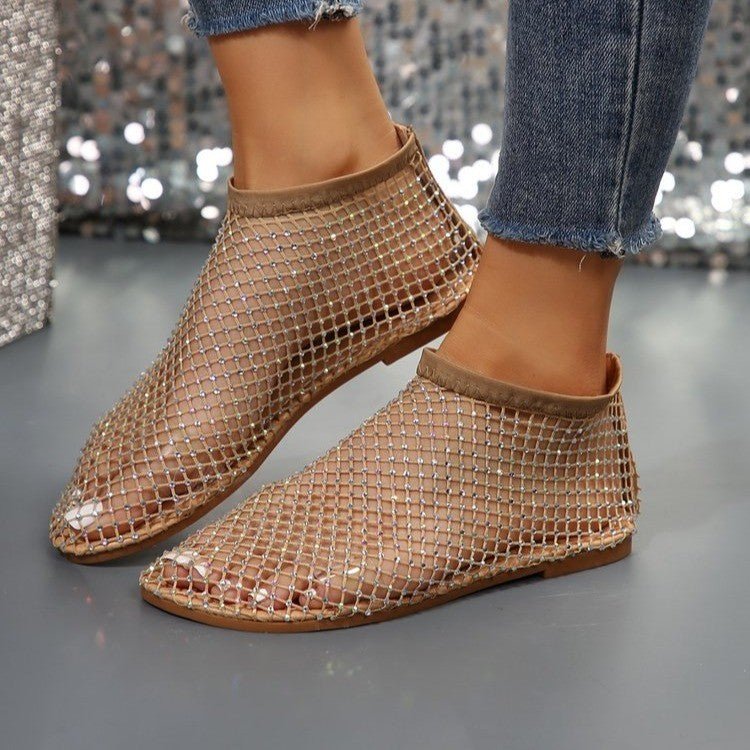 Sandales en mesh pour dames avec des pierres scintillantes Chic und Stil