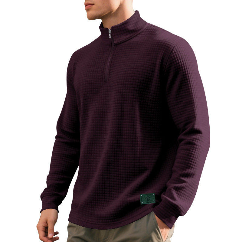 Pull sportif pour hommes avec fermeture éclair et structure Chic und Stil