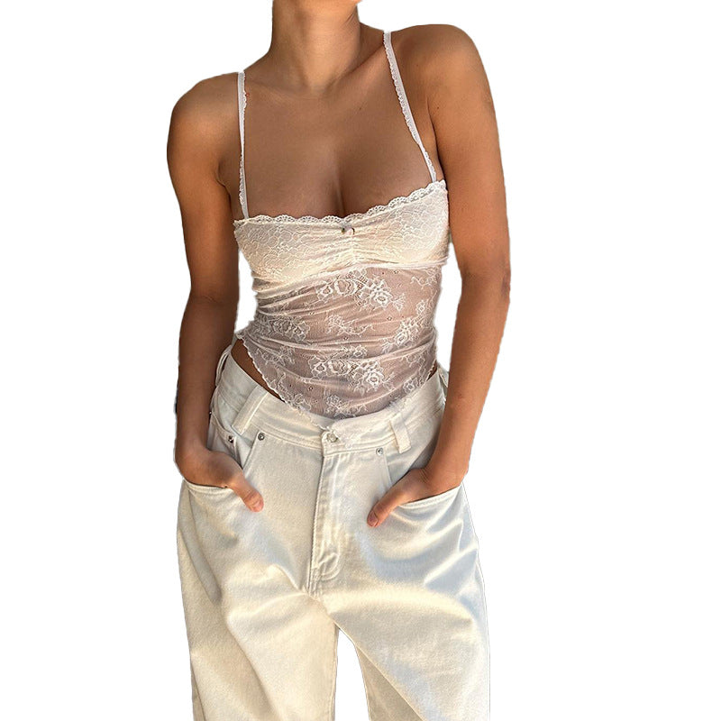 Dames Dentelle Débardeur Chic und Stil