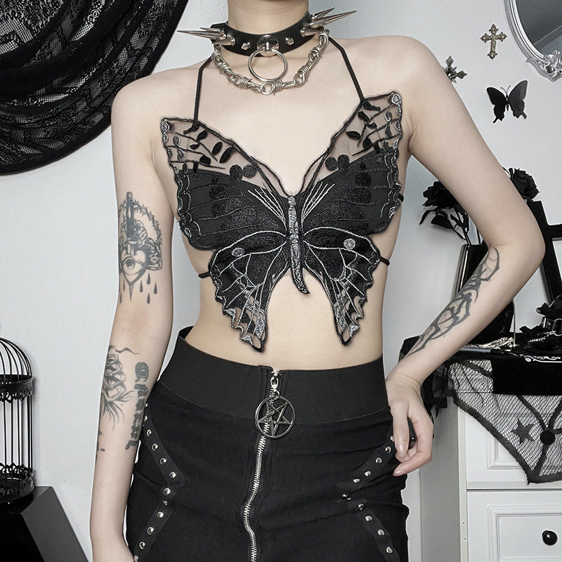 Tunique crop pour dames ornée de papillons Chic und Stil