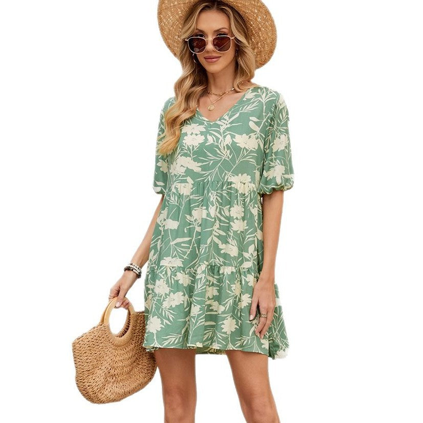 Robe fleurie à volants pour femmes Chic und Stil