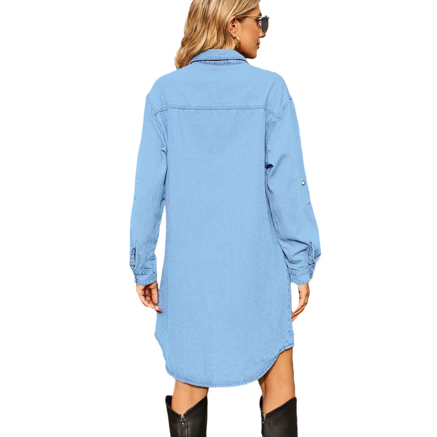 Robe en jean pour dames avec une coupe cintrée et des poches pratiques Chic und Stil
