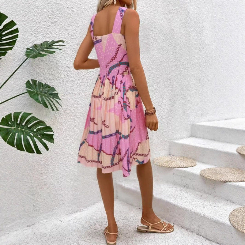 Robe midi inspirée vintage pour femmes avec motif chaîne Chic und Stil