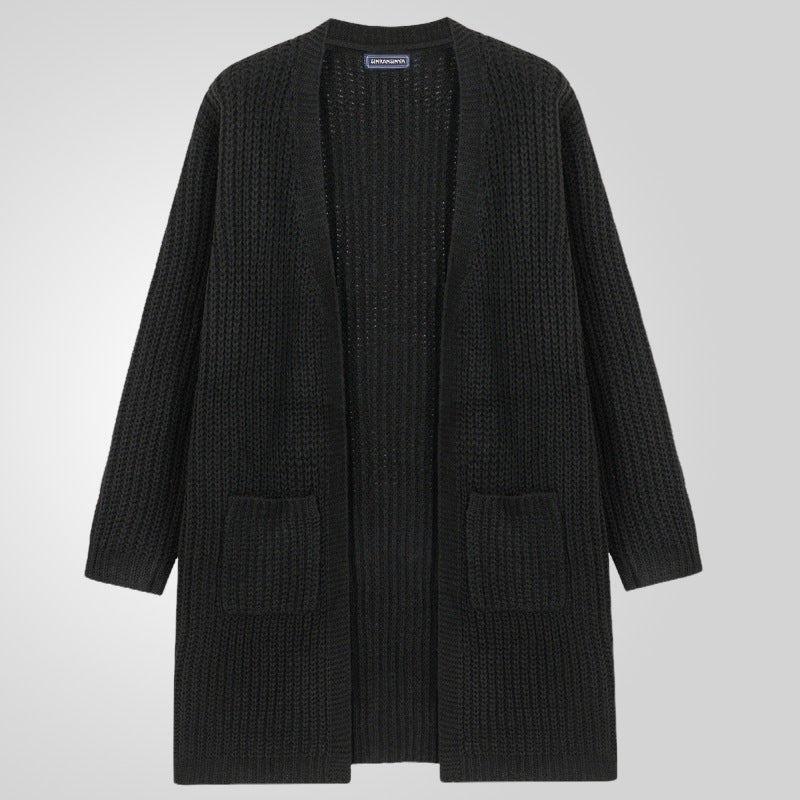 Cardigan tricot pour homme à grande taille avec décolleté plongeant et design structuré Chic und Stil
